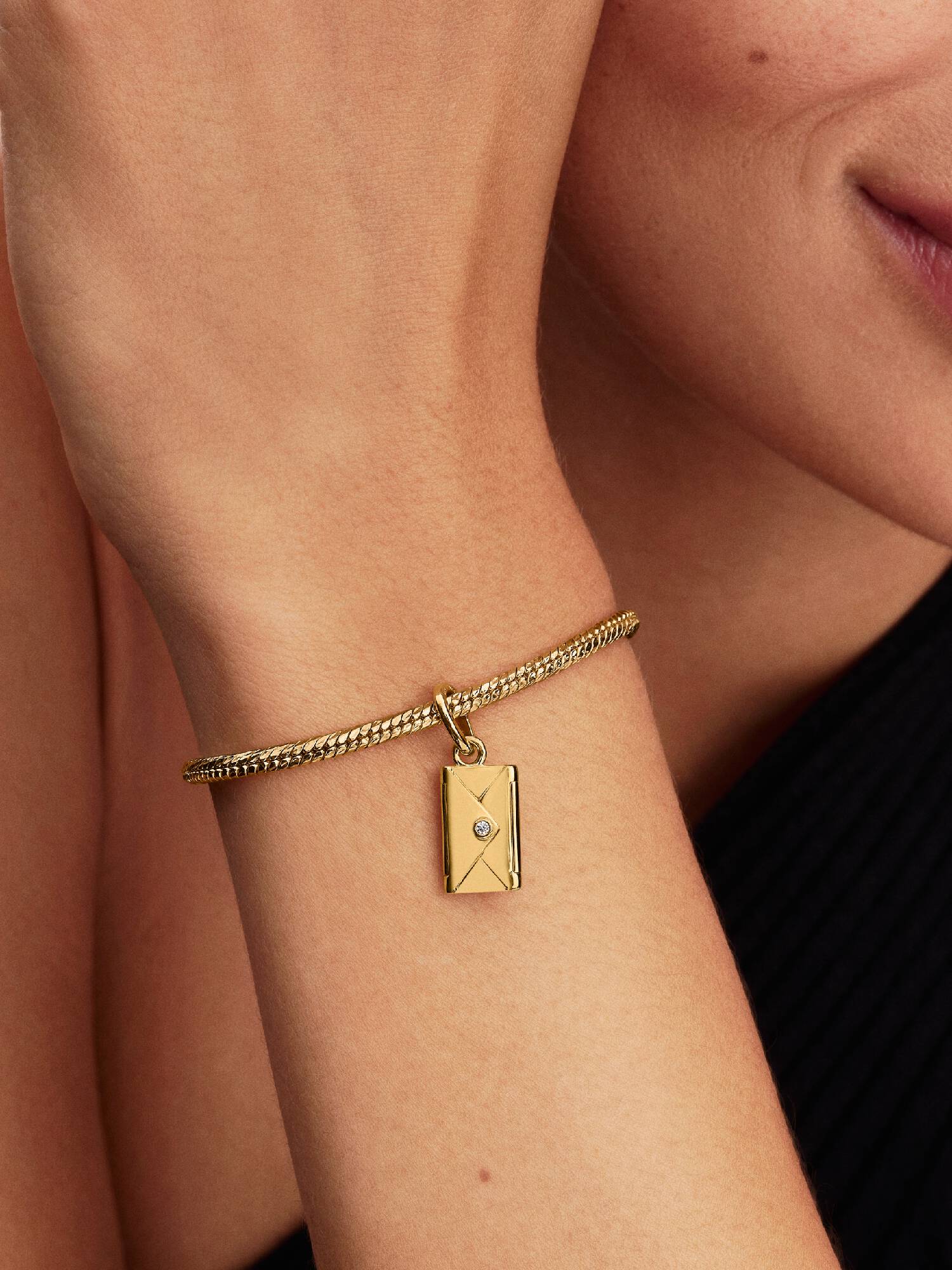 Charm-pendentif Enveloppe ouvrante et gravable