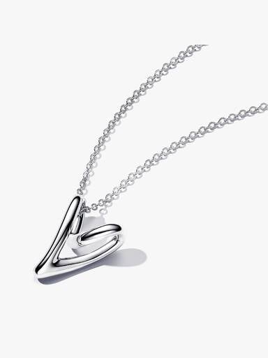 Organically Shaped Heart Large Pendant Necklace