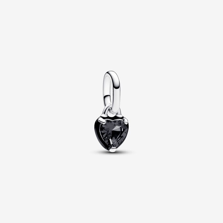 Mini charm-pendentif Chakra en forme de cœur noir Pandora ME image number 0
