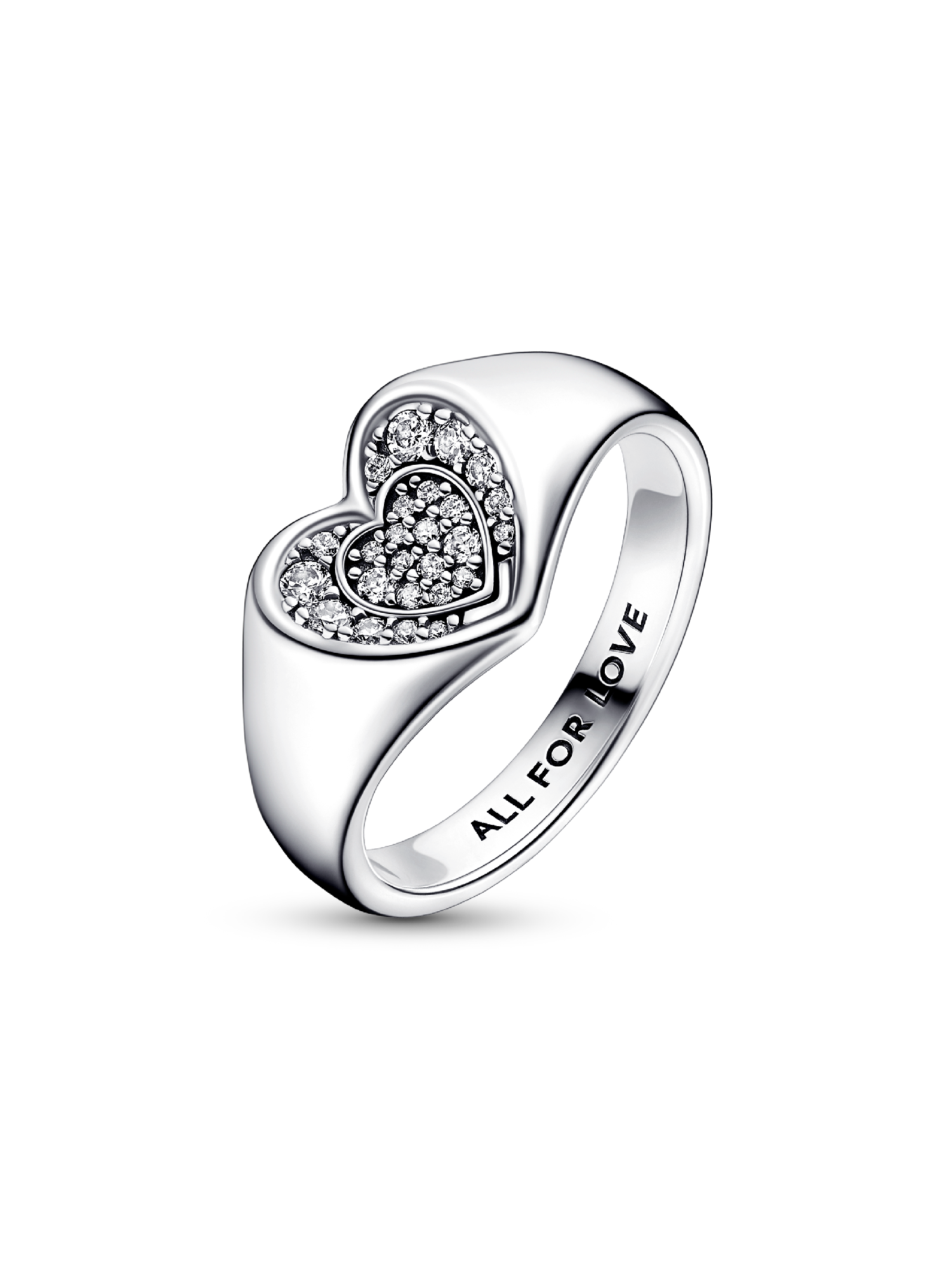 Radiant Heart Pavé Signet Ring