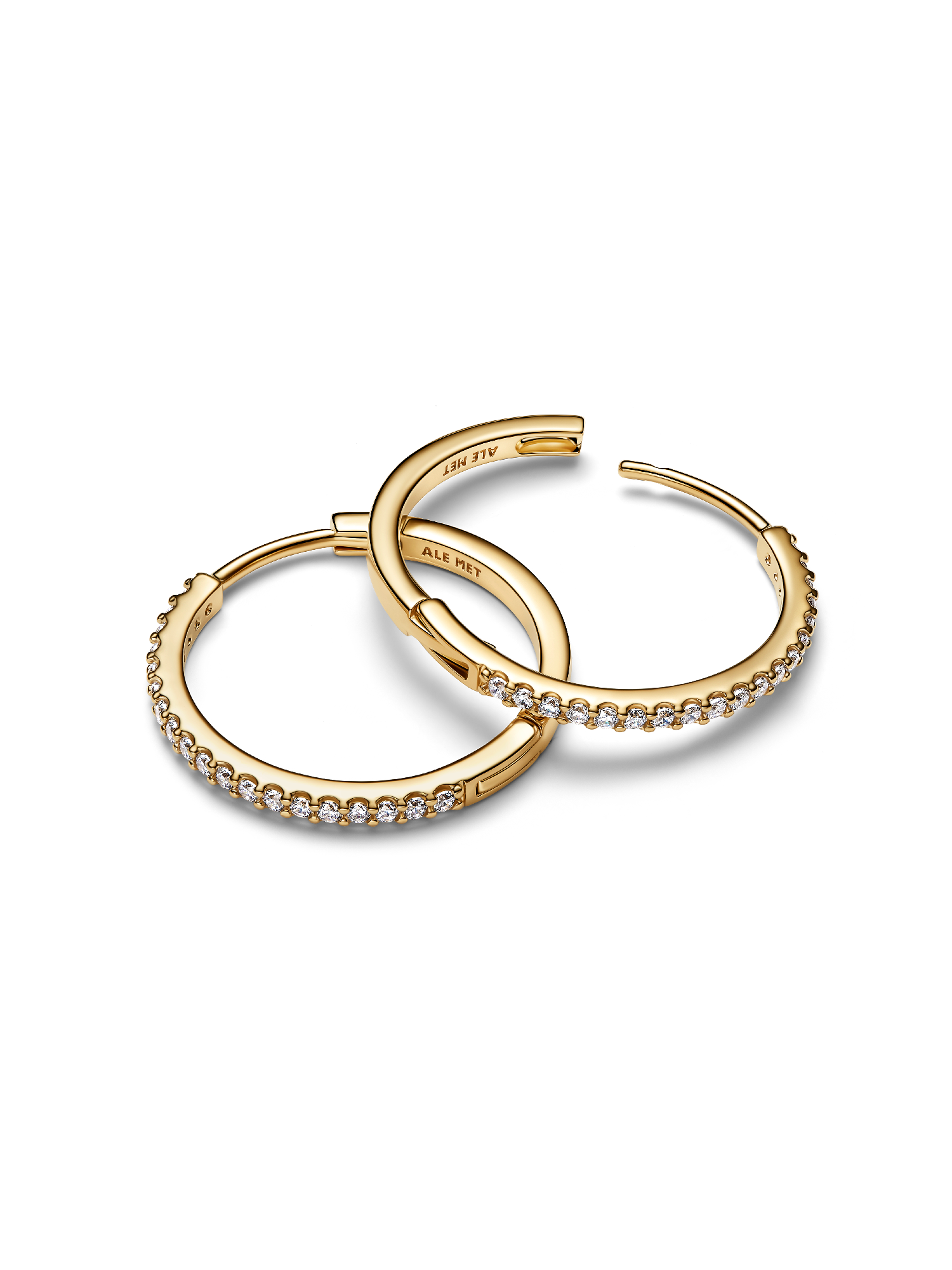 Medium Sparkling Hoop Earrings