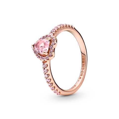 Sparkling Elevated Heart Ring