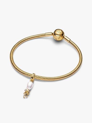 Charm-pendentif Calmar avec perle de culture d’eau douce baroque traitée