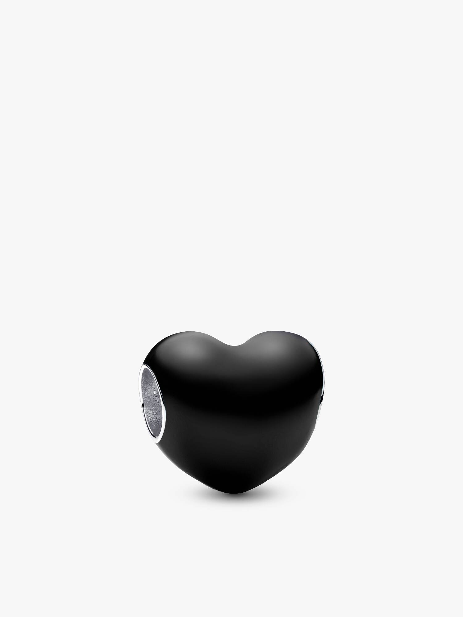 Metallic Black Heart Charm