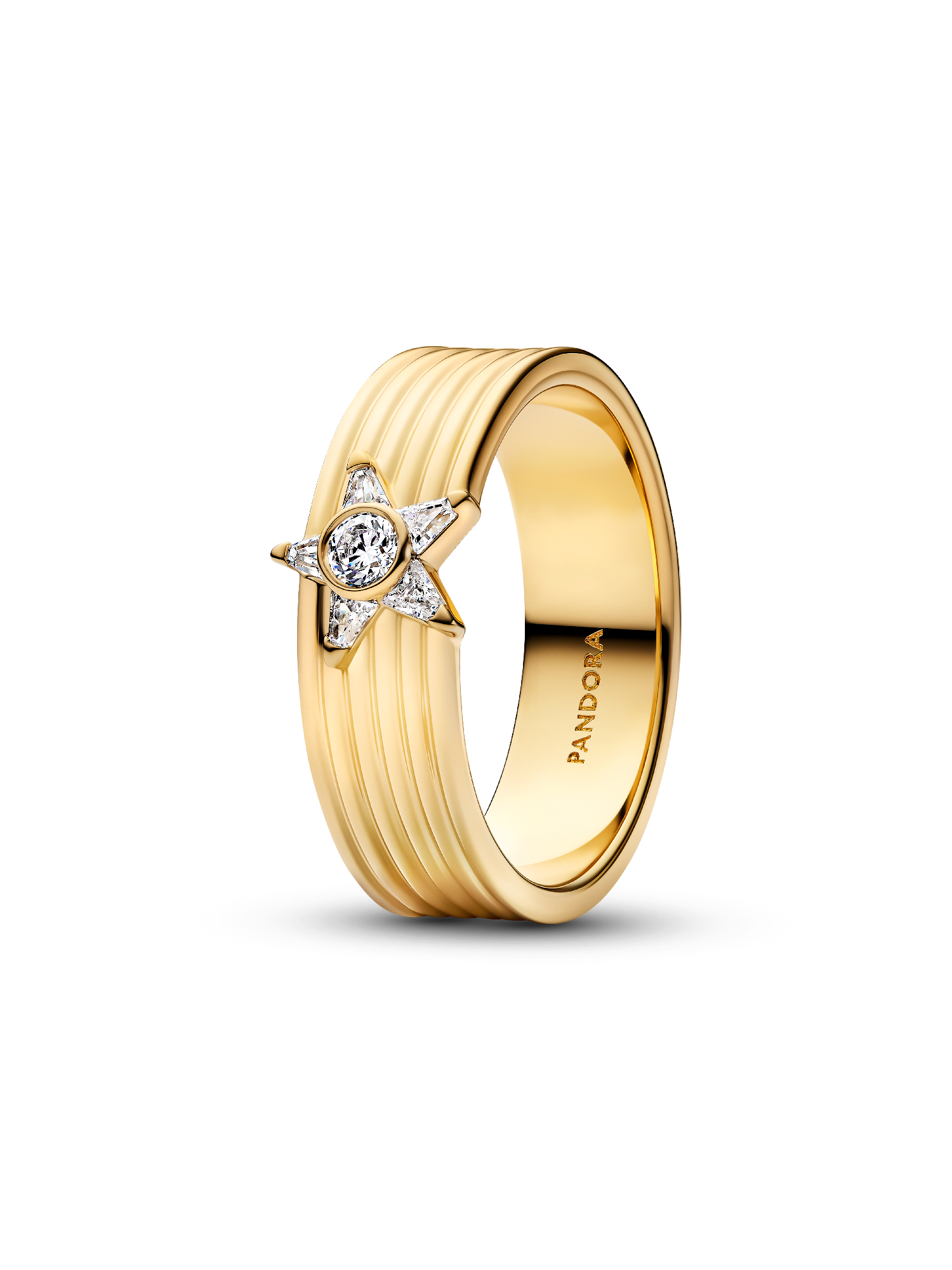 Sparkling Shooting Star Wide Band Ring