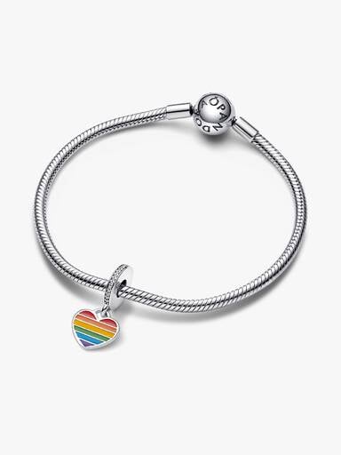 Charm pendentif coeur arc-en-ciel de fiert�