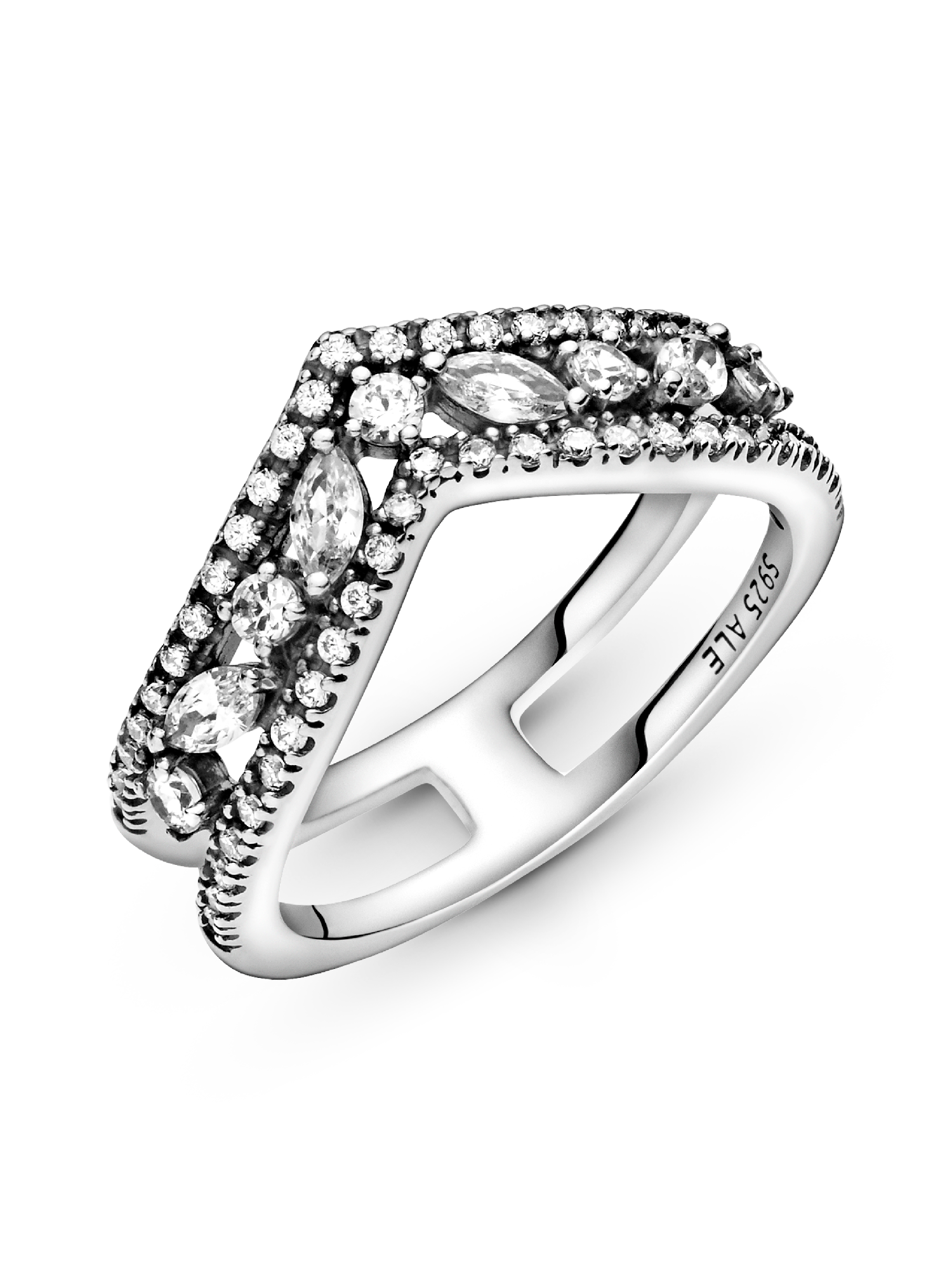 Bague Chevron double marquise scintillante
