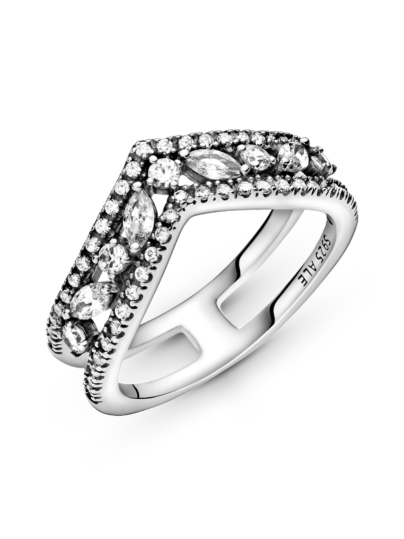 Bague Chevron double marquise scintillante