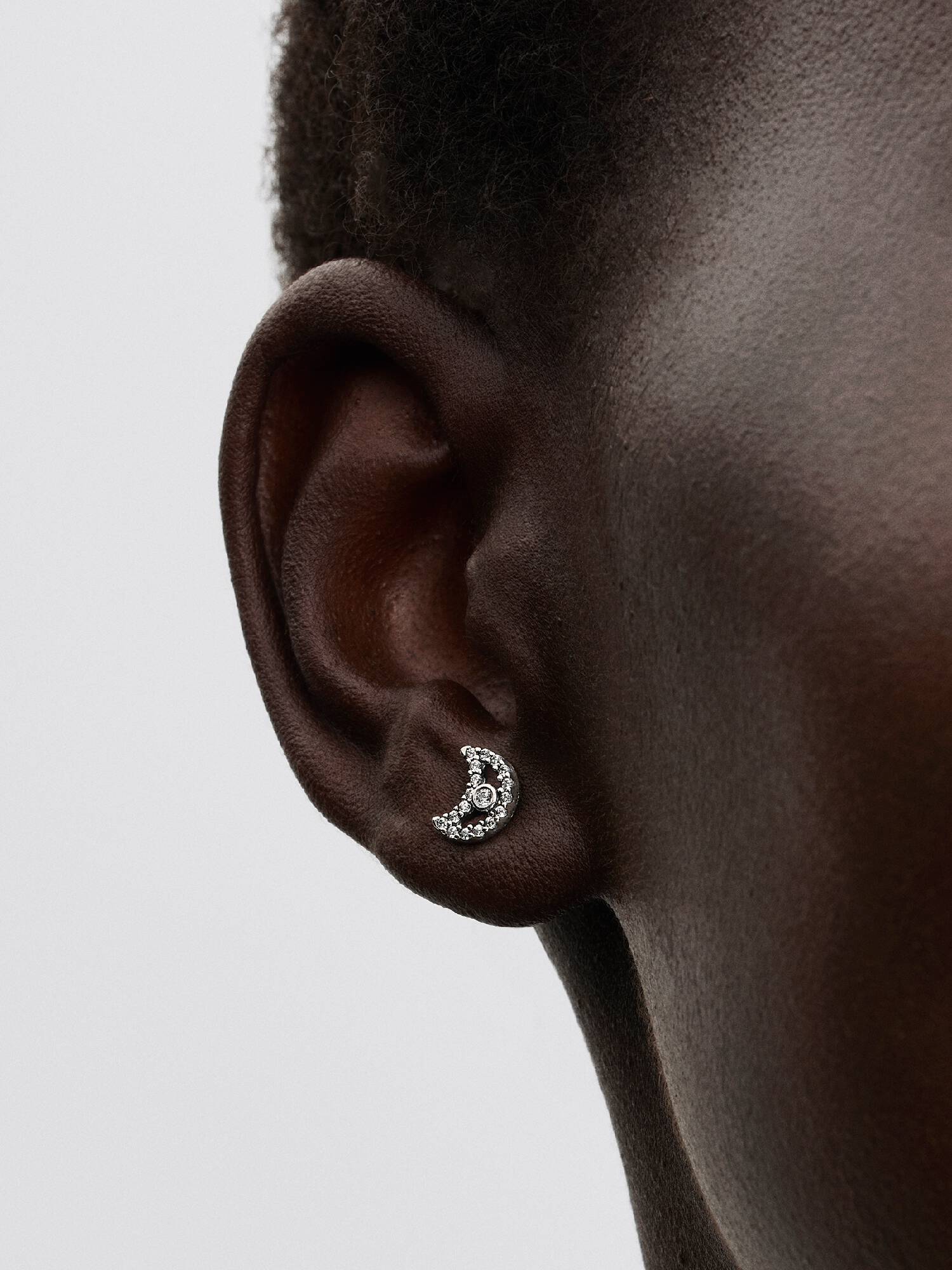 Clous d’oreilles Lune scintillante