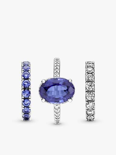 Ensemble de bague éternité Rangée scintillante
