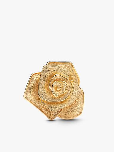 Collier à charms Rose dorée en fleurs