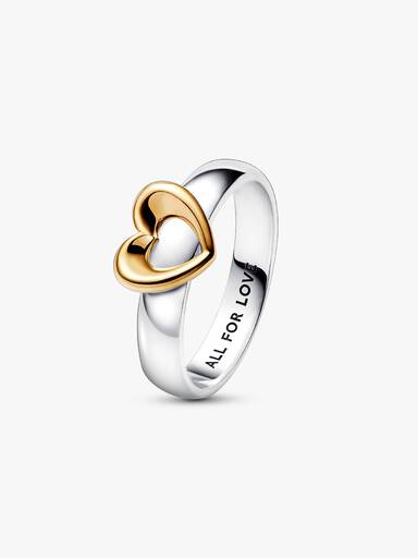 VENTE FINALE - Bague à cœur coulissant radieux deux-tons