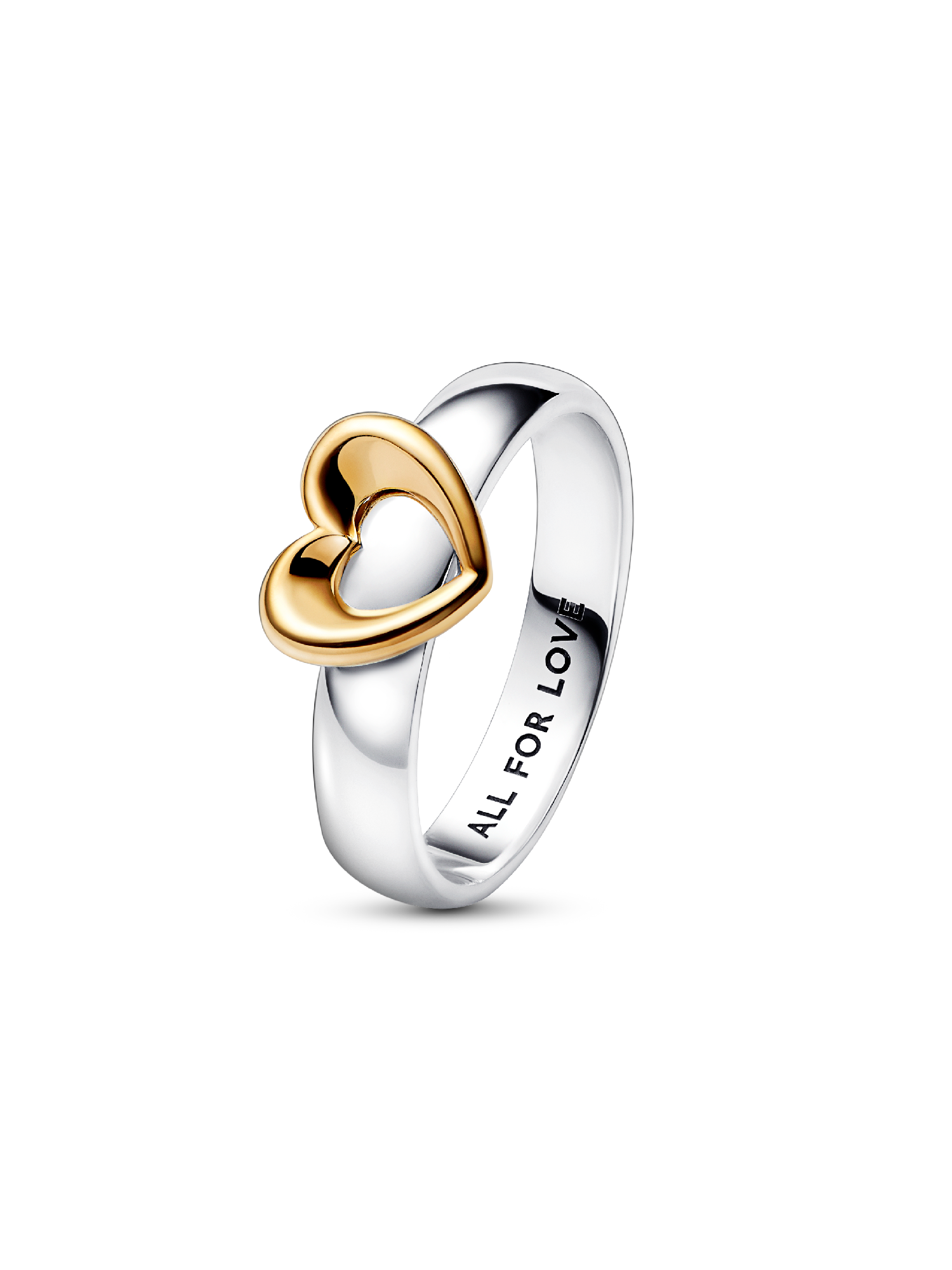 Radiant Two-tone Sliding Heart Ring