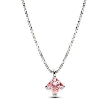Pandora Nova diamant rose cultivé en laboratoire collier à pendentif avec 1,0 carat tw en or blanc 14 K