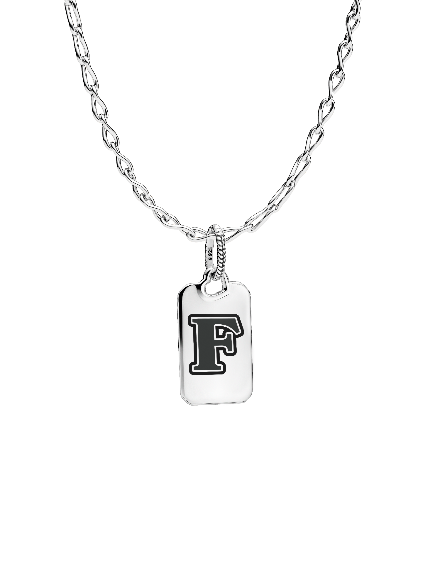 Letter F Rectangle Pendant