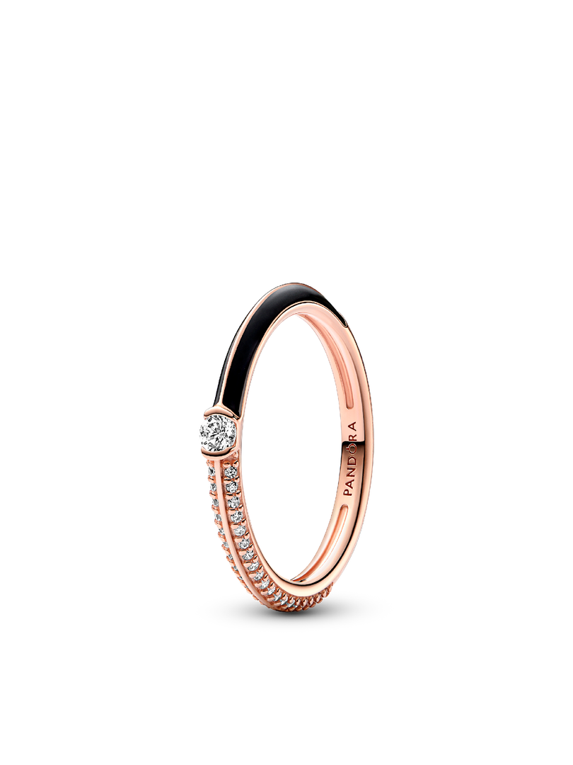Pandora ME Pavé Red and Black Ring Set