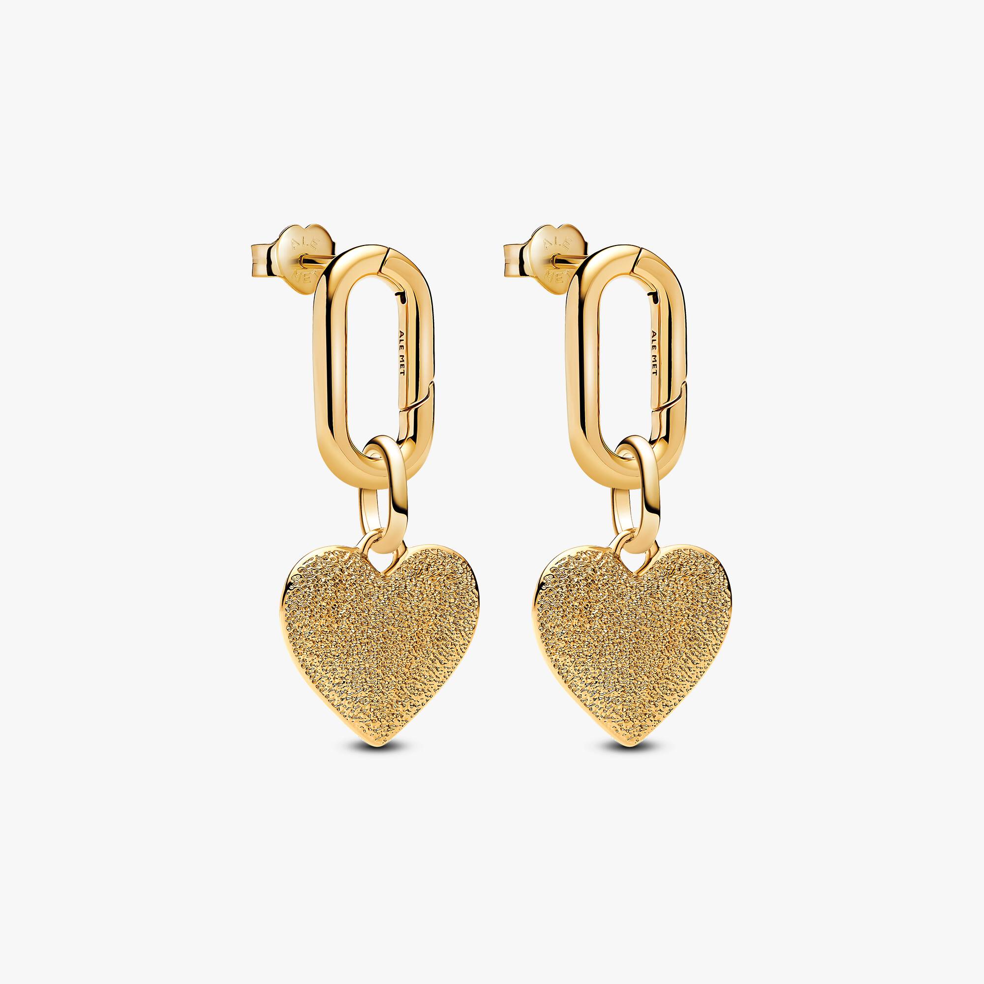 Golden Heart Charm Earrings