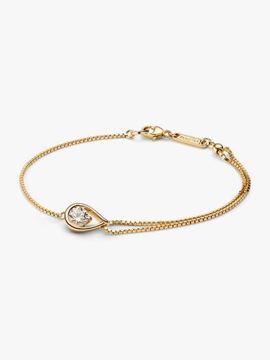 FINAL SALE - Pandora Infinite Lab-Grown Diamond Double Chain Bracelet