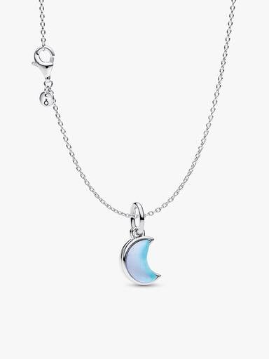 Collier à pendentif Croissant de lune scintillant