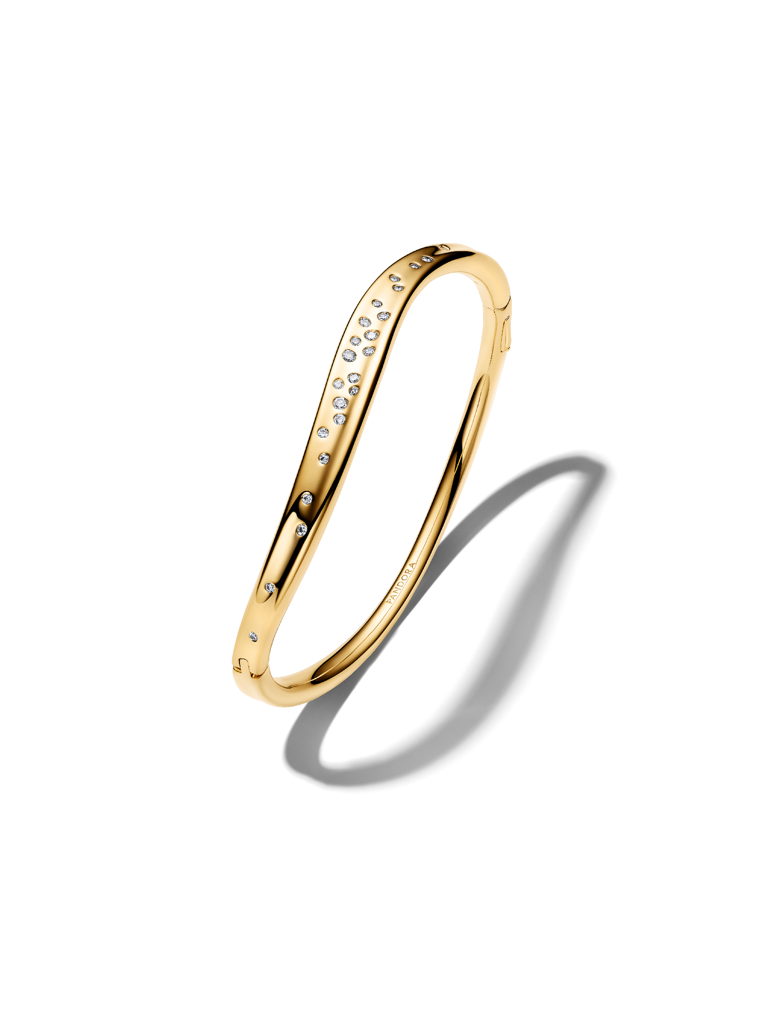 Organically Shaped Stone-Set Bangle
