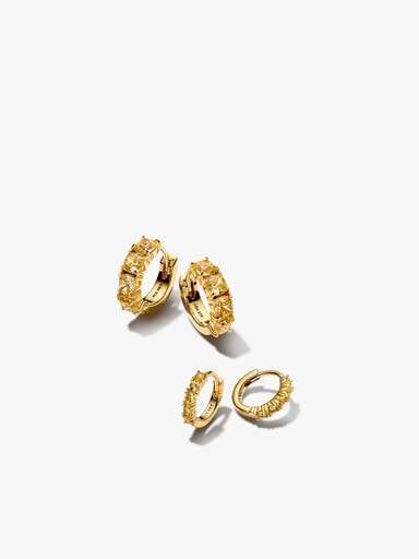 Ensemble de boucles d’oreilles jaunes scintillantes