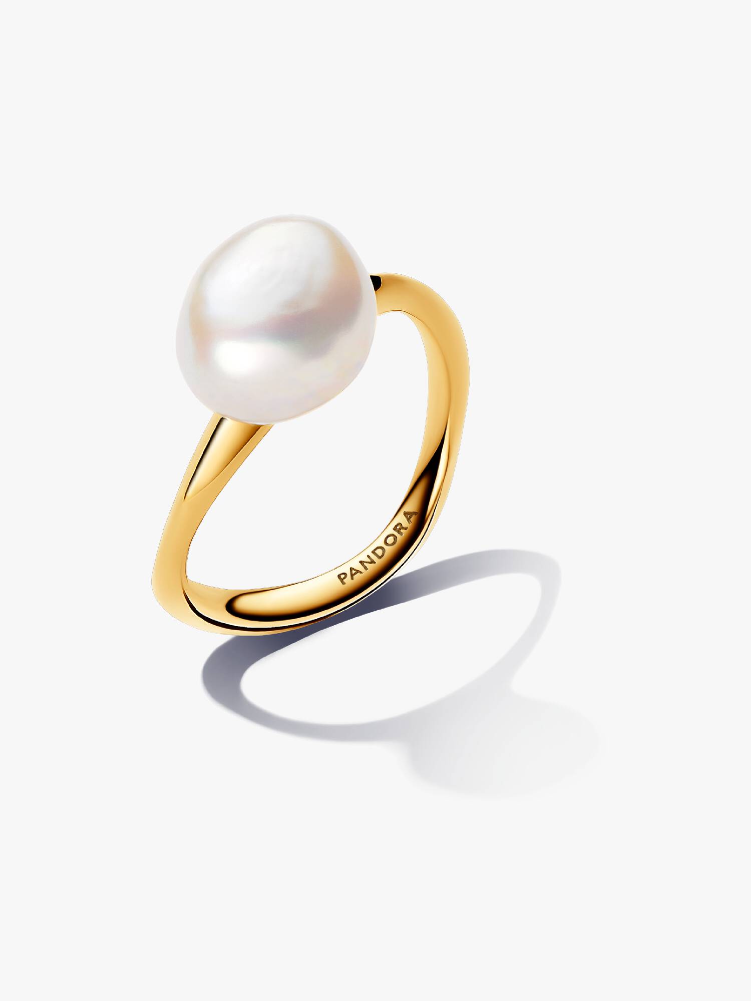 Bague Perle de culture d’eau douce traitée baroque