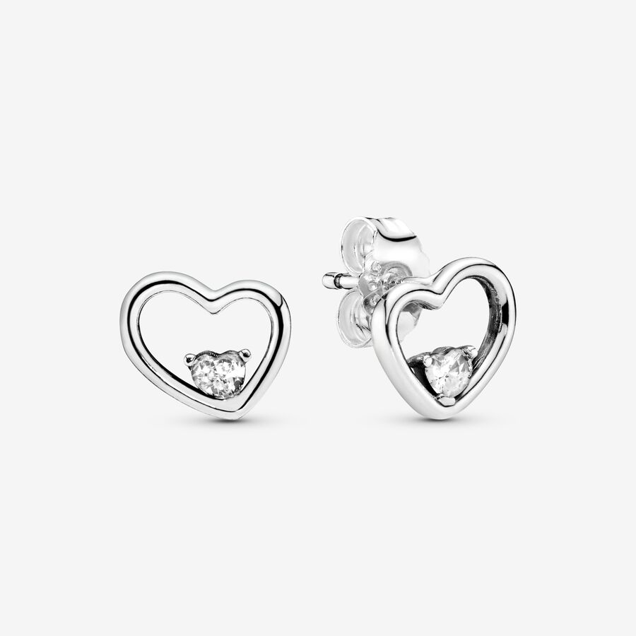 FINAL SALE - Asymmetrical Heart Stud Earrings image number 0