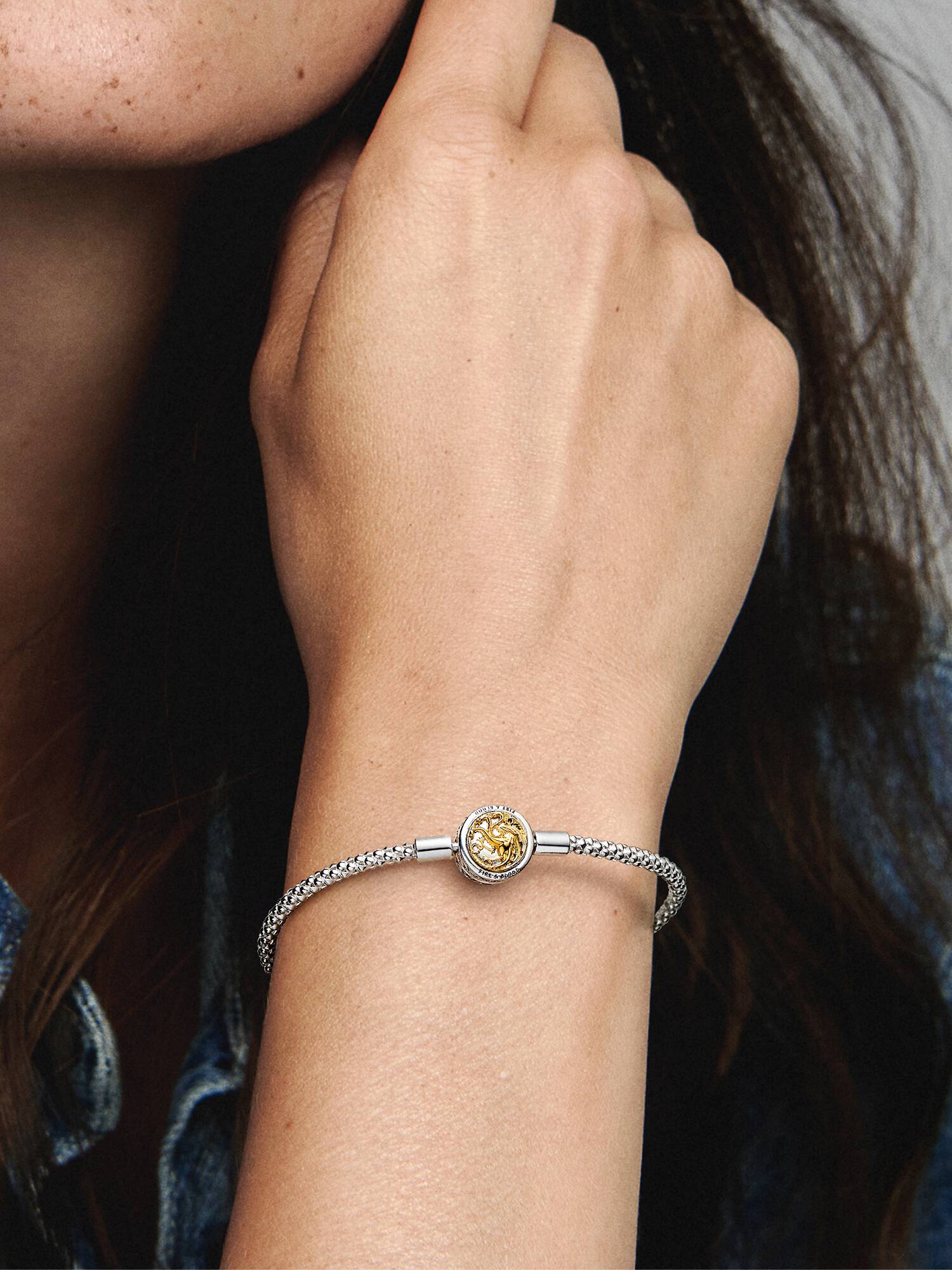 FINAL SALE - Game of Thrones House Sigil Clasp Pandora Moments Studded Chain Bracelet