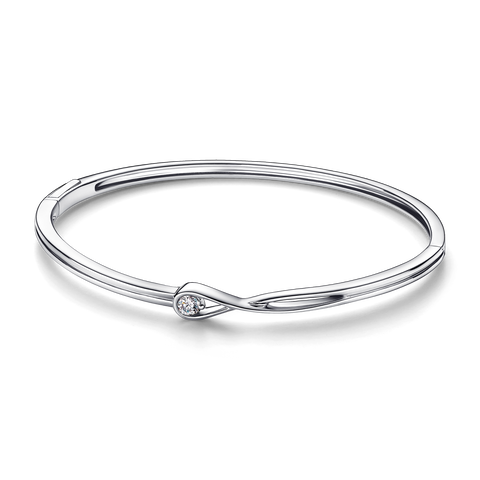 Pandora Infinite Bracelet rigide avec diamant créé en laboratoire 0,15 carat tw en argent sterling