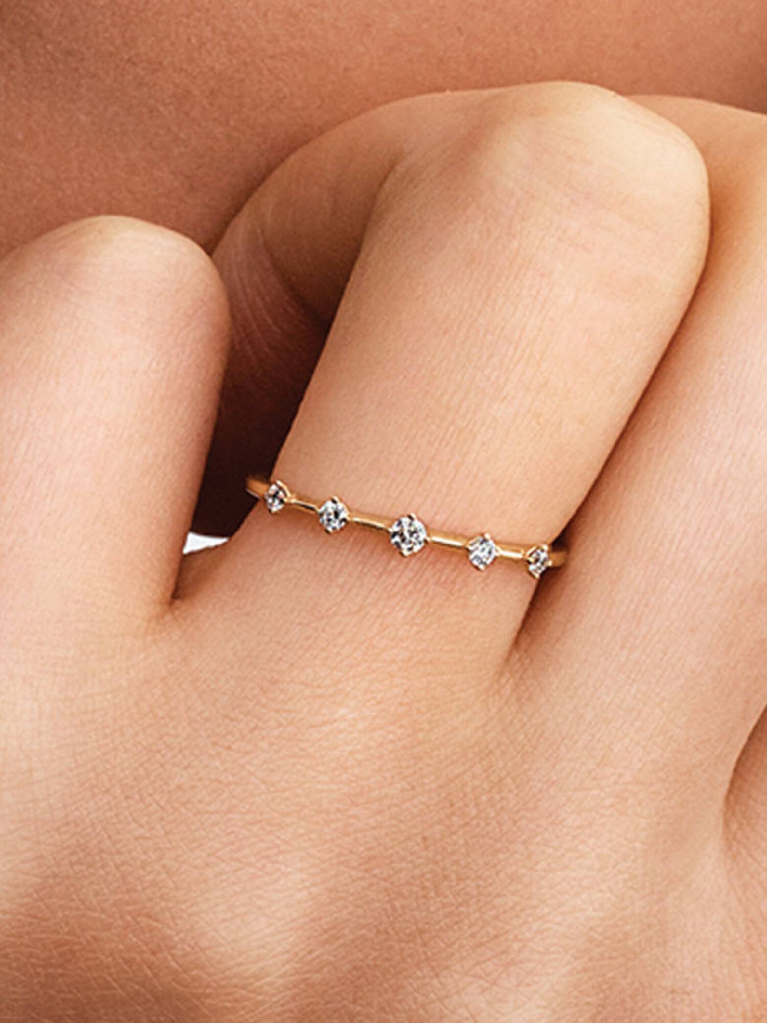 Bague intercalée à diamants créés en laboratoire Pandora Era
