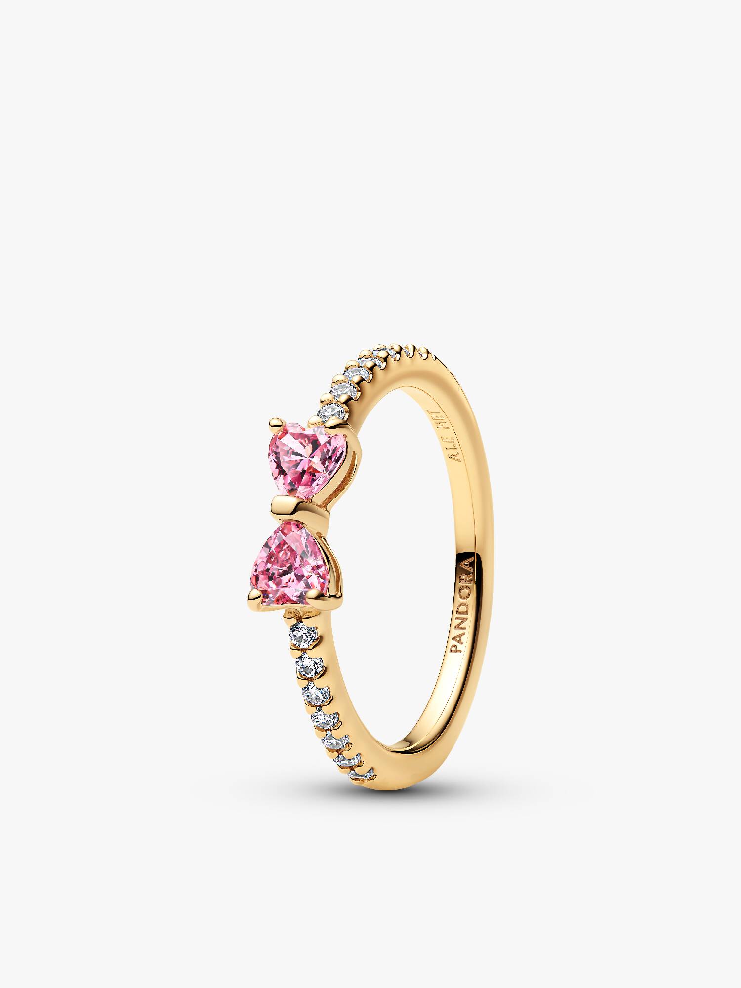 Bague Boucle rose scintillante
