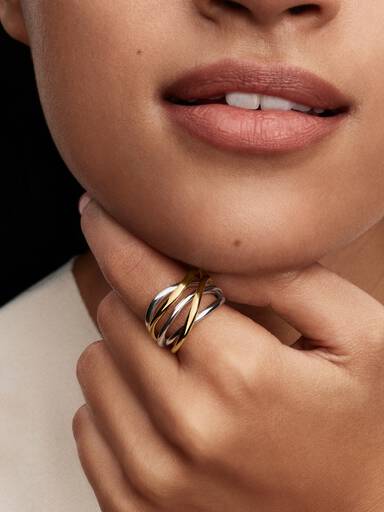 Two-Tone Entwined Band Ring