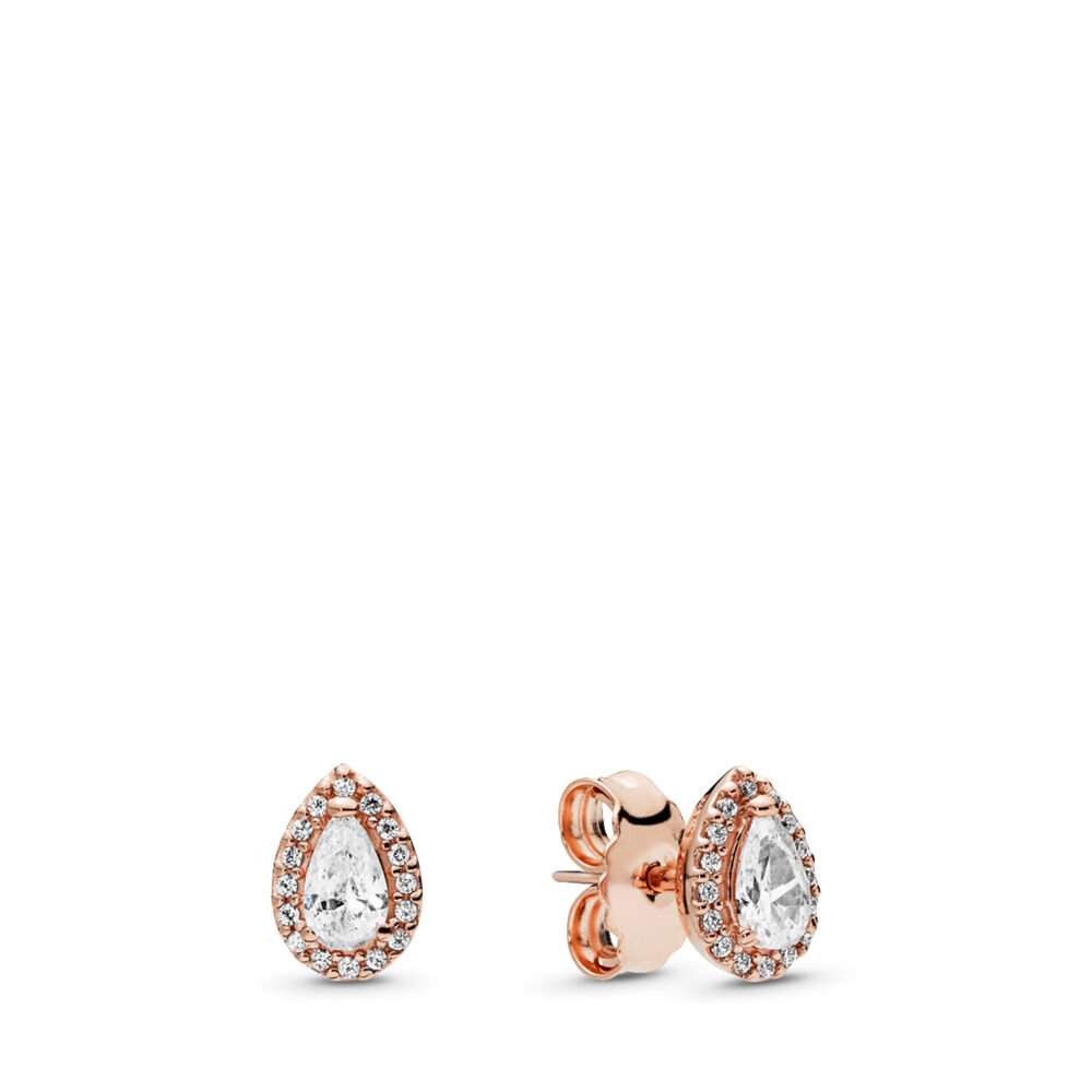 Sparkling Elevated Heart Stud Earrings  Rose gold plated  Pandora Canada
