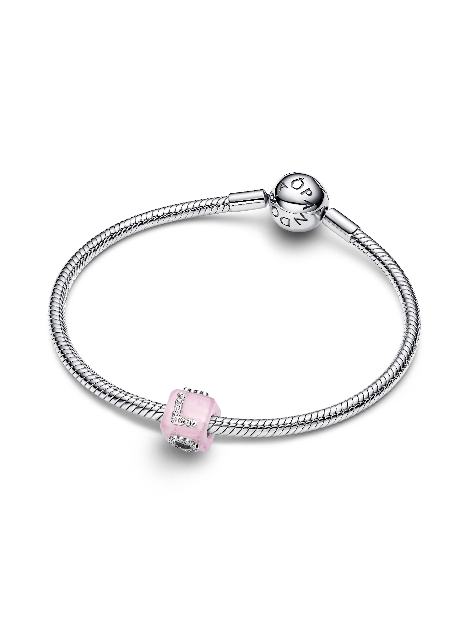 Charm Cube d’amour en verre de Murano rose