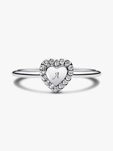Engravable Heart Halo Ring