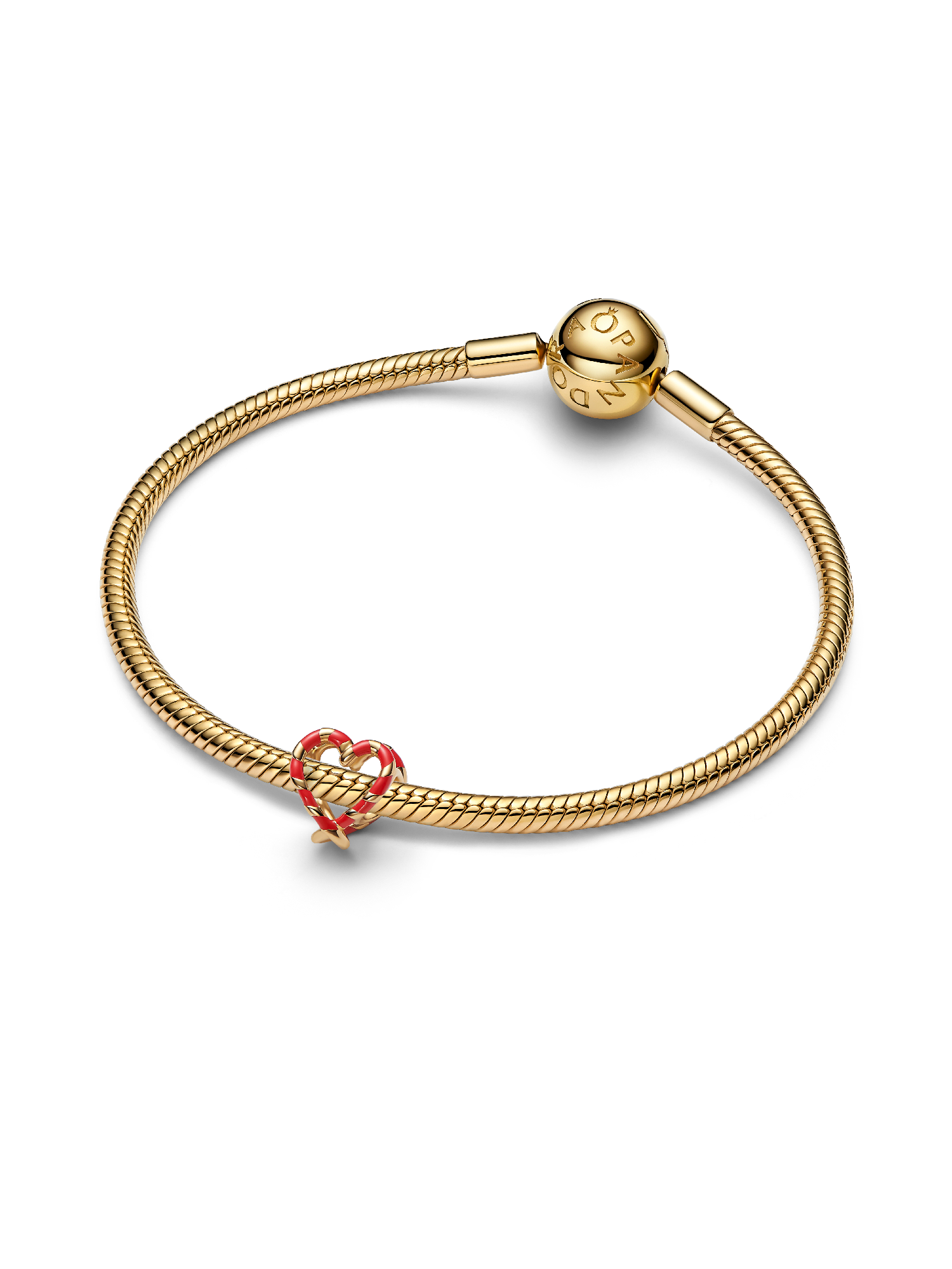 Candy Cane Openwork Heart Charm