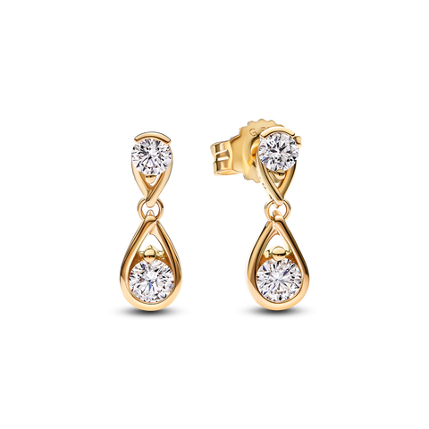 Pandora Infinite Double Lab-grown Diamond Drop Earrings 0.50 ct tw 14k Gold