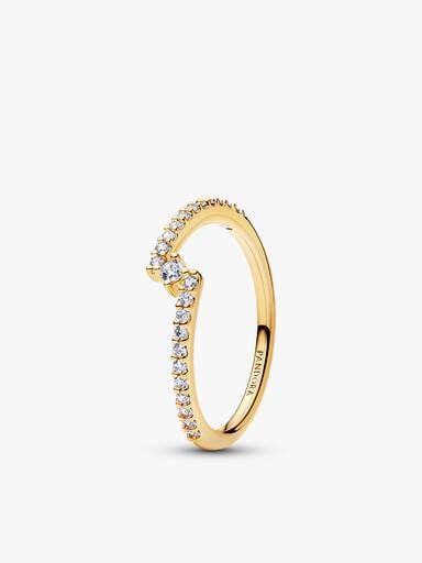 Gold-Plated Split Solitaire Pavé Ring Stack