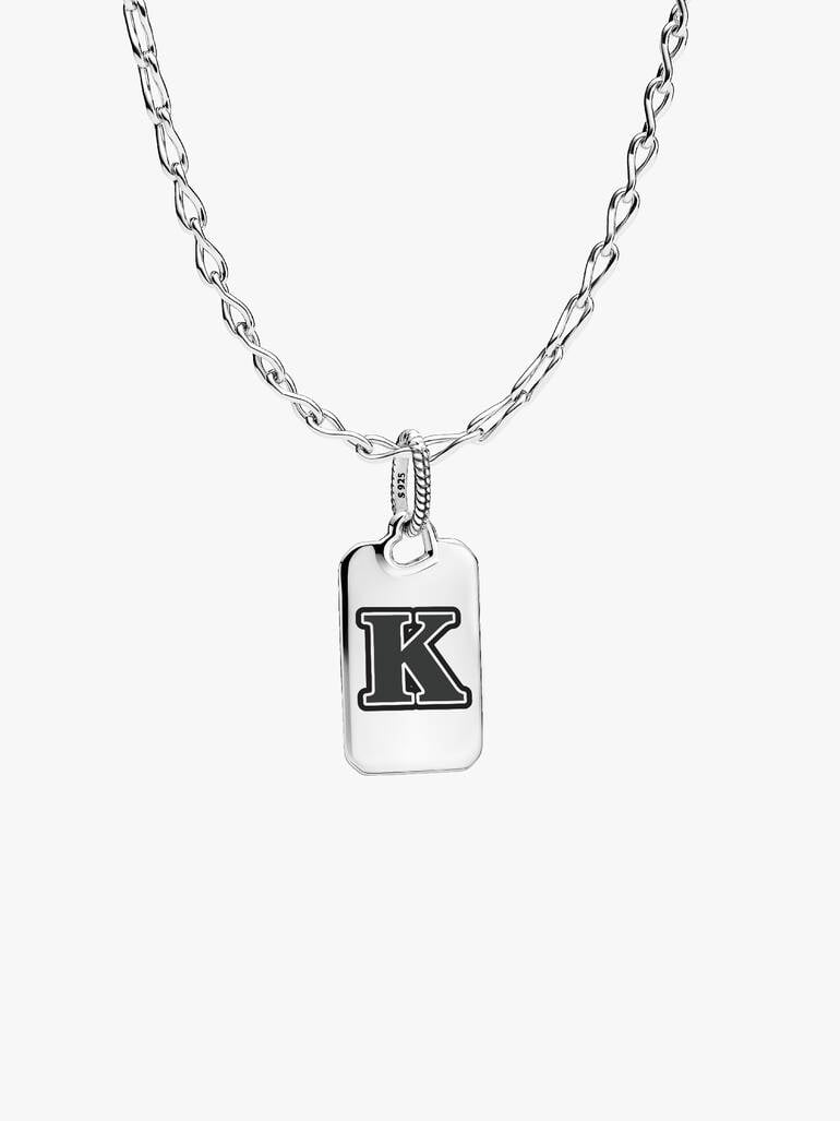 Letter K Rectangle Pendant