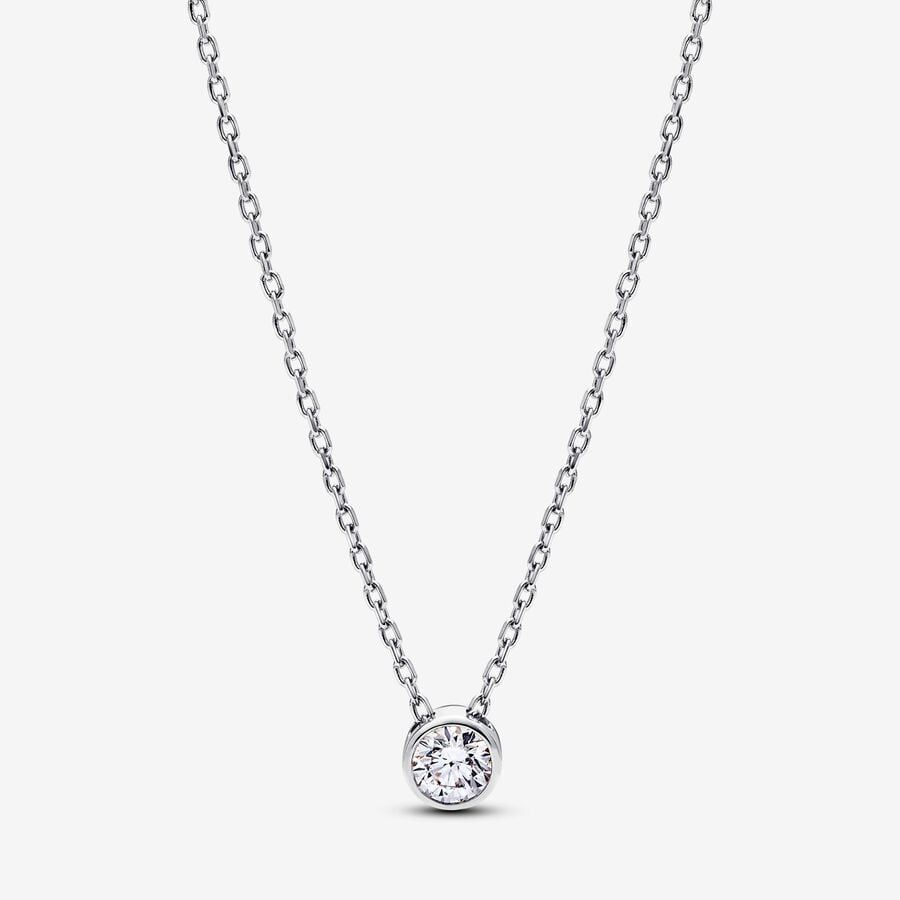 Pandora Era diamant cultivé en laboratoire au serti clos collier à pendentif avec 0,25 carat tw en argent silver image number 0
