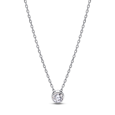 Pandora Era diamant cultivé en laboratoire au serti clos collier à pendentif avec 0,25 carat tw en argent silver