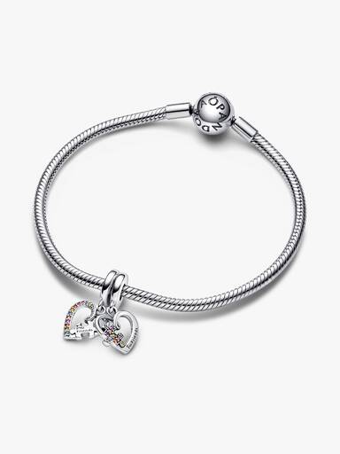 Charm-pendentif Puzzle d'amitié, cœur à séparer