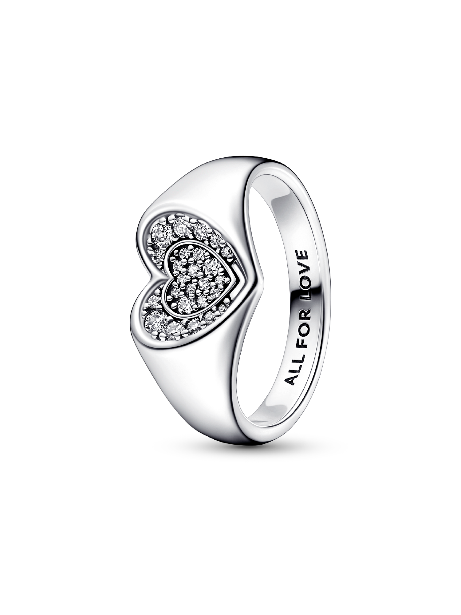 Radiant Heart Pavé Signet Ring