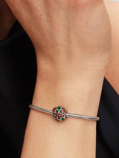 Holiday Joy Openwork Charm, Platinum Plated
