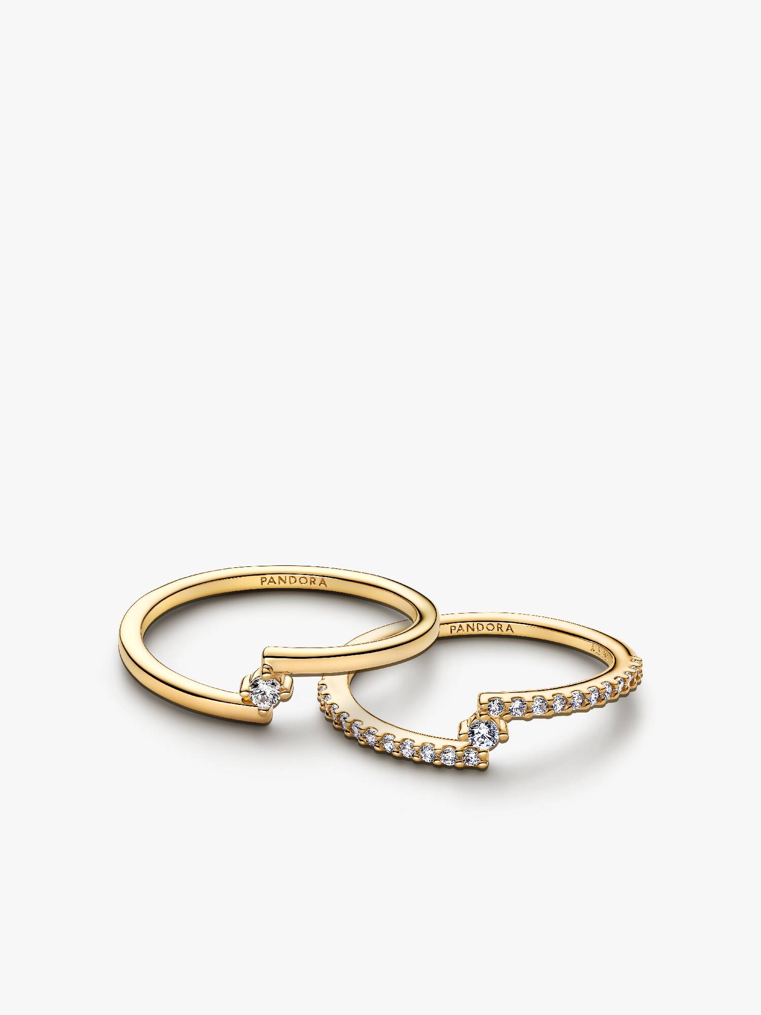 Split Solitaire Pavé Ring Stack