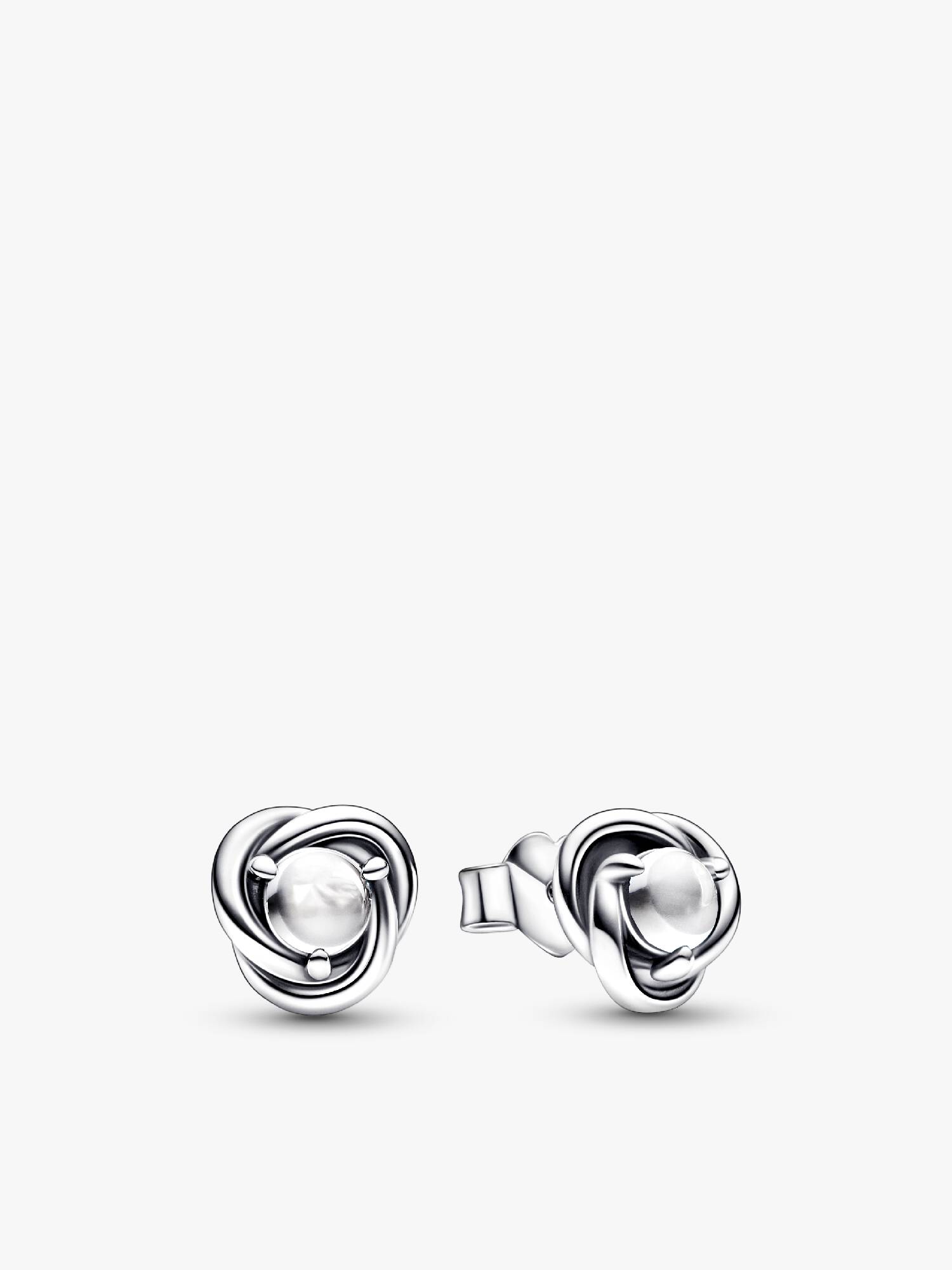 April Birthstone Eternity Circle Stud Earrings