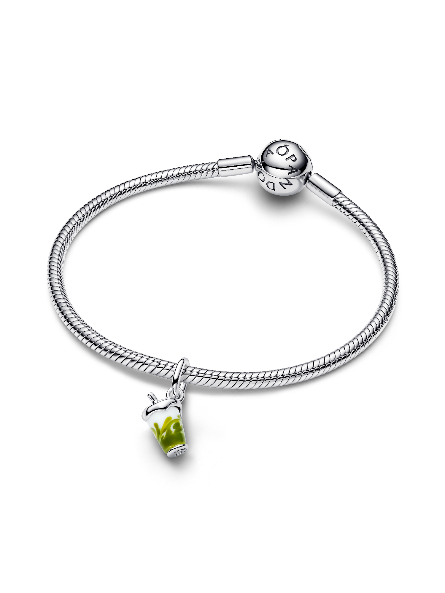 Iced Matcha Latte Murano Glass Dangle Charm