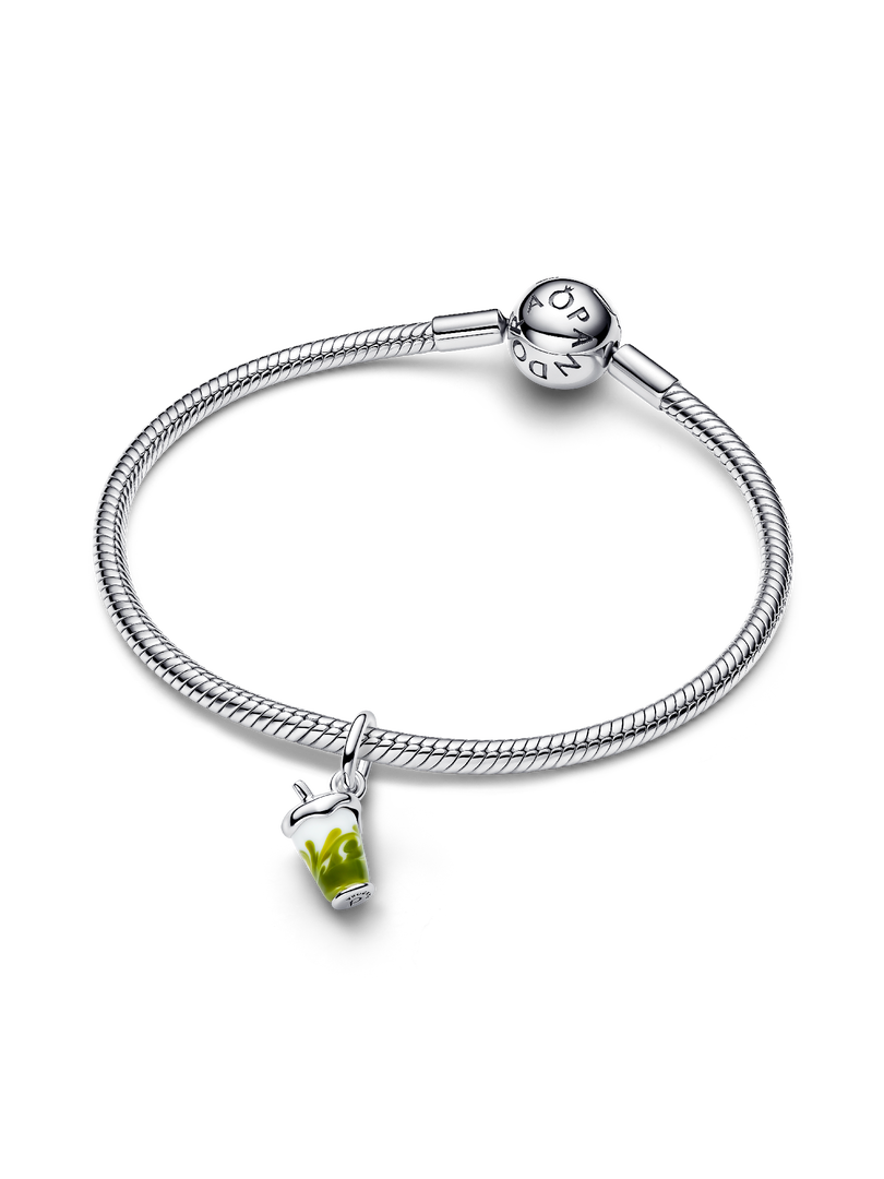 Iced Matcha Latte Murano Glass Dangle Charm