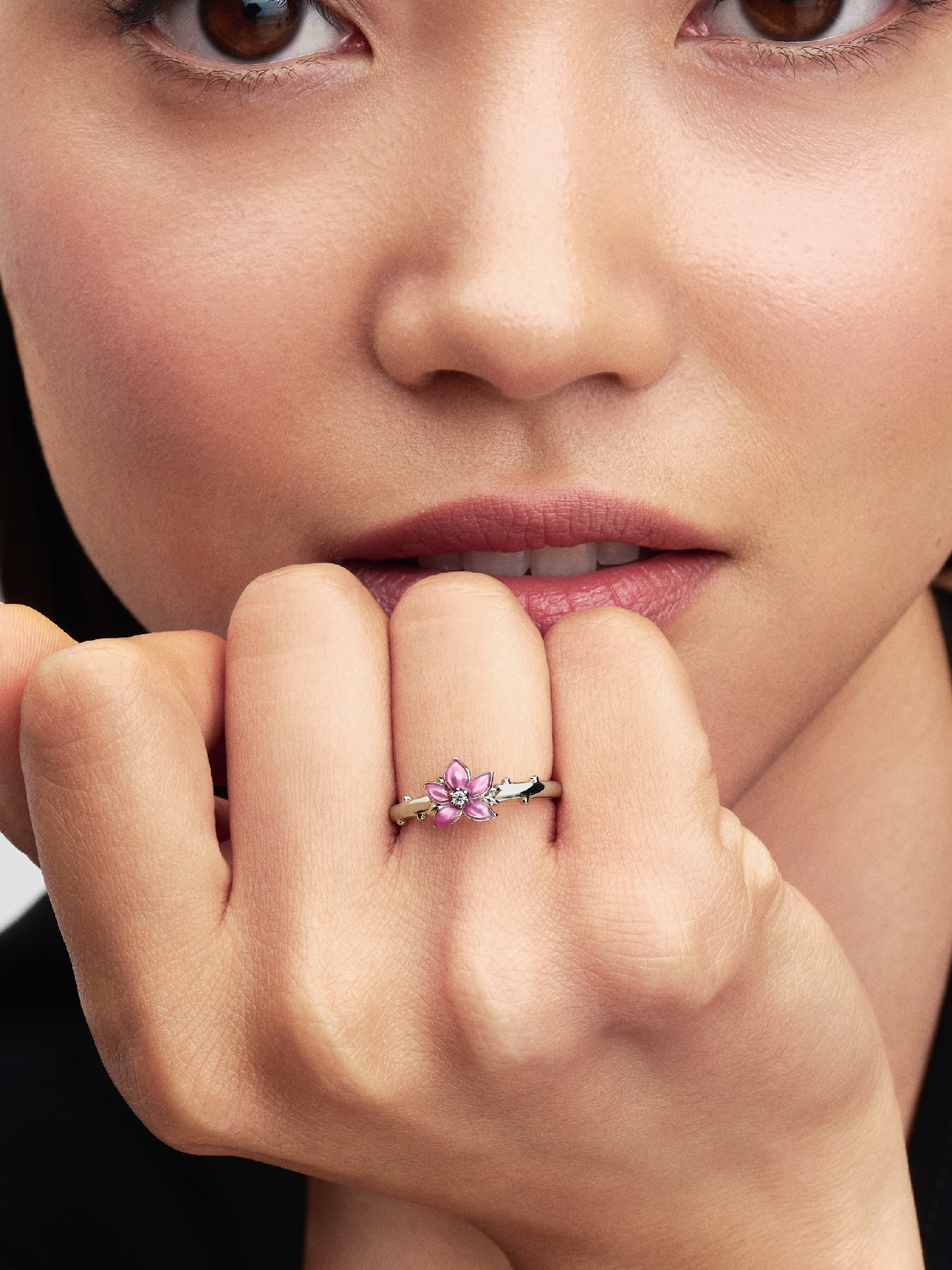Disney Mulan Cherry Blossom Ring, Platinum Plated