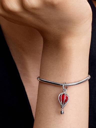 Charm-pendentif Montgolfière en verre de Murano